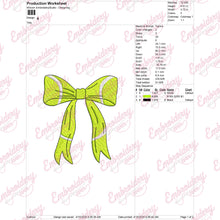 Bow Tennis Embroidery Design