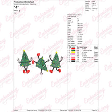 Dancing Christmas Trees Embroidery Design