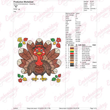 Cute Turkey Thanksgiving Embroidery Instant Download