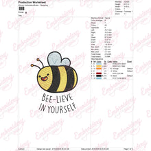 Bee-Lieve In Yourself Embroidery Design