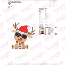 Cool Christmas Reindeer Embroidery Design