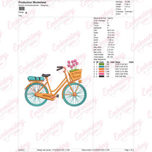 Bicycle & Flower Basket Embroidery Design