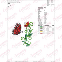 Butterfly Flowers Embroidery Design