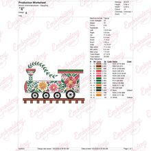Floral Train Embroidery Design