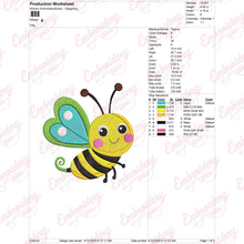 Cute Bee Embroidery Design