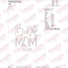 Best Mom Ever Butterfly Embroidery Design