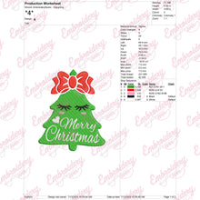 Girl Christmas Tree Embroidery Design