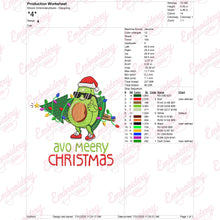 Avo Merry Christmas Avocado Embroidery Design