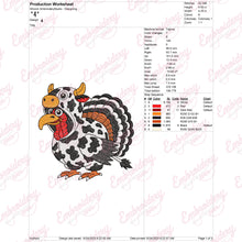 Turkey Moo Funny Thanksgiving Embroidery Design