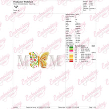 Floral Butterfly Mom Embroidery Design