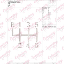 Gear Shifter Embroidery Design