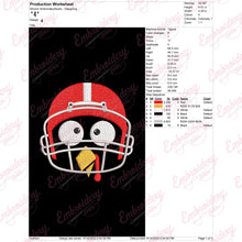 Thanksgiving Turkey Football Player Embroidery Design