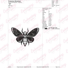 Skull Moth Embroidery Design