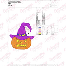 Halloween Witch Pumpkin Embroidery Design