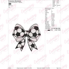 Soccer Ball Coquette Bow Embroidery Design