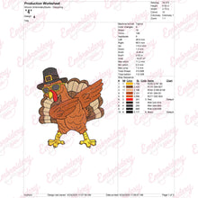 Dabbing Turkey Thanksgiving Embroidery Design