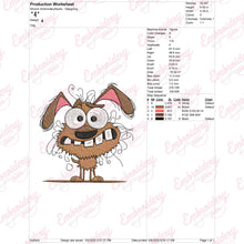 Shocked Scruffy Dog Embroidery Design