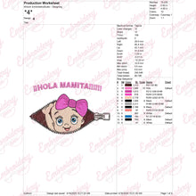 Hola Mamita Zipper Baby Girl Embroidery Design