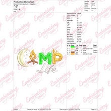 Camp Life Embroidery Design