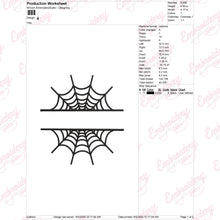 Spider Web Split Monogram Name Frame Embroidery Design