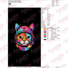 Astronaut Cat Embroidery Design