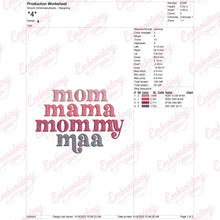 Mom Mama Mommy Maa Embroidery Design