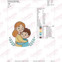 Mother and Child Embroidery Design