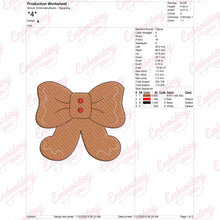 Christmas Gingerbread Bow Embroidery Design