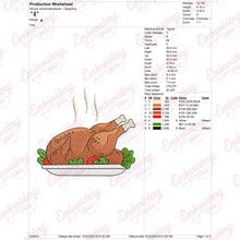 Thanksgiving Roasted Turkey Machine Embroidery Design