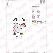 What's Up Chicken Butt Funny Chicken Embroidery Design
