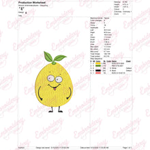 Happy Lemon Embroidery Design