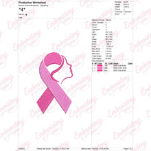 Woman & the Ribbon Breast Cancer Awareness Embroidery Design