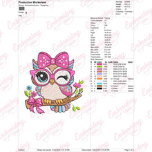 Owl With Glasses Embroidery Design