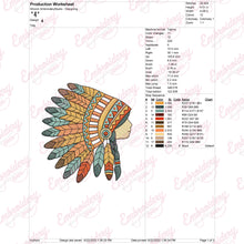 Native American Thanksgiving Headdress Embroidery Design