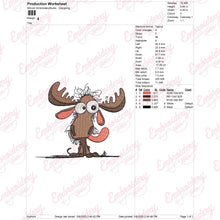 Funny Moose Embroidery Design