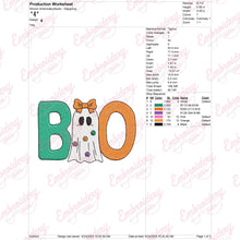 Boo Cute Halloween Word Embroidery Design