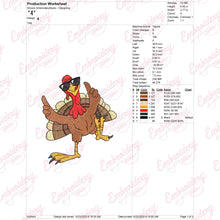 Dancing Turkey Thanksgiving Embroidery Design
