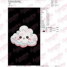 Kawaii Cloud Embroidery Design
