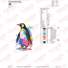 Watercolor Artistic Penguin Embroidery Design