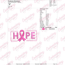 Hope Breast Cancer Awareness Embroidery Design