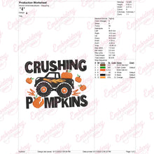 Crushing Pumpkins Thanksgiving Embroidery Design