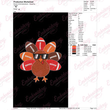 Thanksgiving Turkey Football Machine Embroidery Design