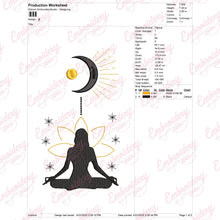 Moon Yoga Embroidery Design