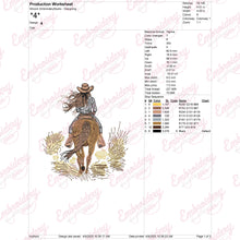 Cute Cowgirl Machine Embroidery Design