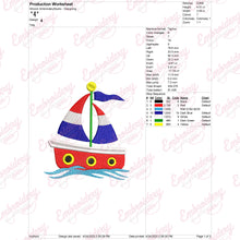 Sail Boat Embroidery Design