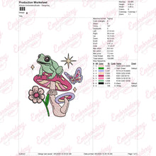 Spring Frog Embroidery Design