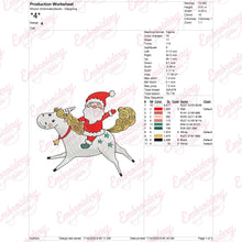 Santa Riding Unicorn Christmas Embroidery Design