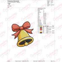 Bow Bell Christmas Embroidery Design