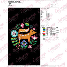 Fox & Flowers Embroidery Design