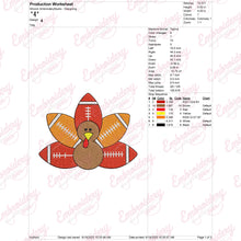 Thanksgiving American Football Turkey Embroidery Design
